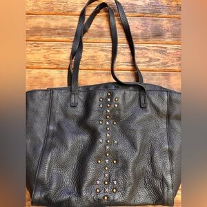 Lucky Brand Black Leather Tote with Studs